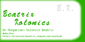 beatrix kolonics business card